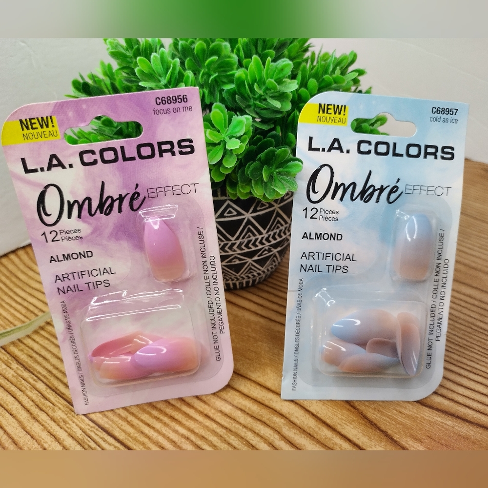LA Colors Ombre Artificial Nails Two Sets Focus On Me And Cold As Ice